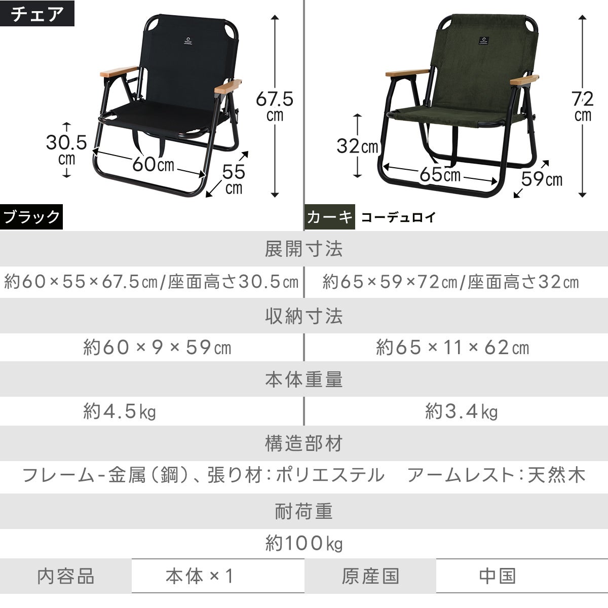 折りたたみ 一人掛け ローチェア QC-ASC60C | クイックキャンプ