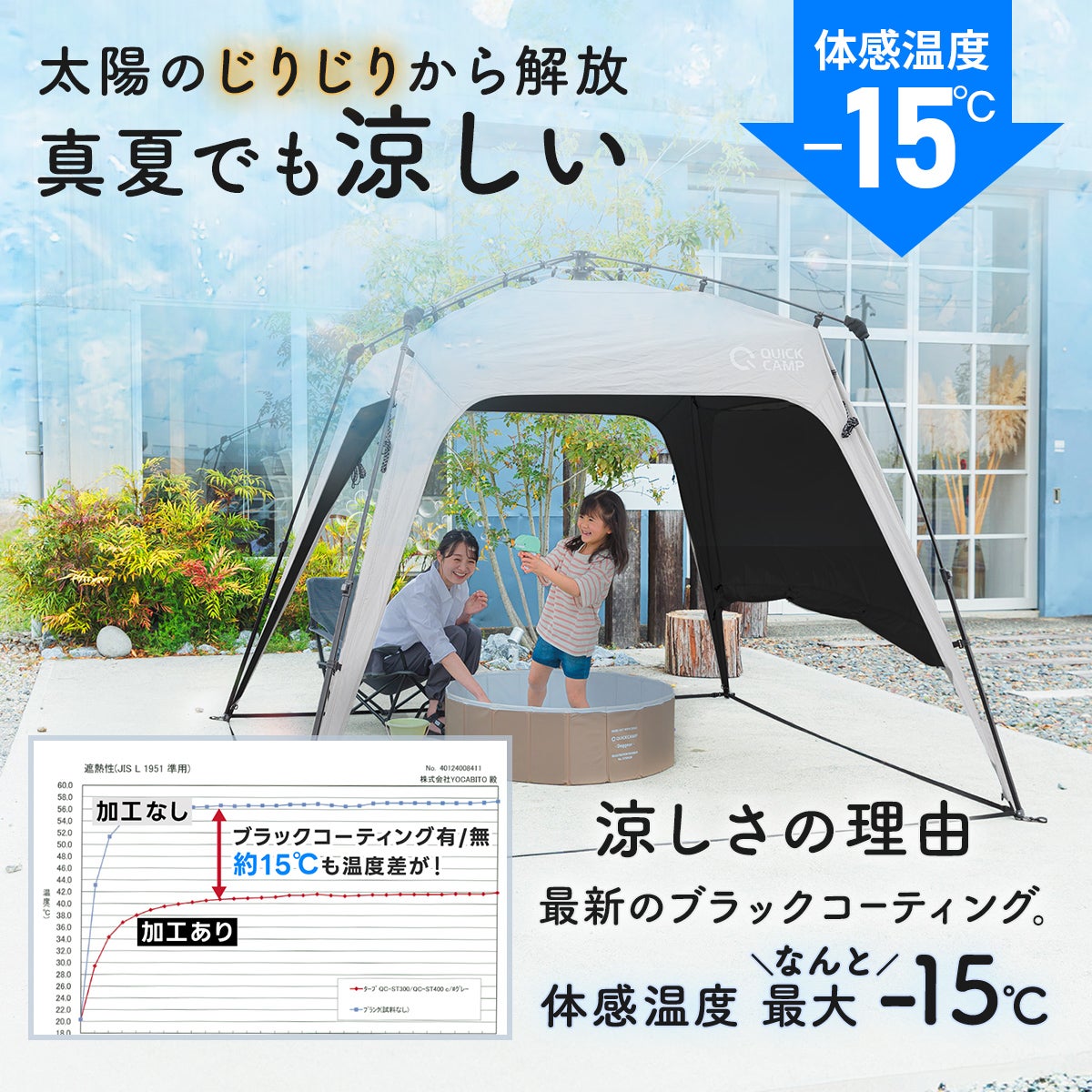 ワンタッチタープ 2.5m フラップ付き QC-TP250 | クイックキャンプ
